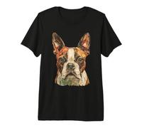 Lindo Boston Terrie Autumn Collage Animal Art Fall Bostie Dog Camiseta Premium