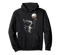 Lindo Boston Terrier con Luna Llena Luz de Luna Bostie Dog Art Sudadera con Capucha