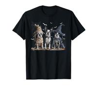 Lindo Boston Terrier Perro Vestido Fantasma Divertido Halloween Camiseta