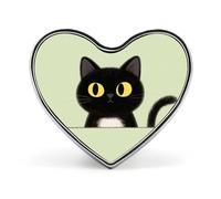 Lindo broche de corazón con forma de gato negro, con forma de conejo de cristal, ideal para mochilas o solapas. Perfecto para San Valentín o aniversario.