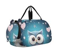 Lindo BúHo De Dibujos Animados Bolsa de Deporte para NatacióN Gimnasio con Compartimento para Zapatos,Bolsa de Viaje Tipo Fin de Semana Bolso de Mano para NiñAs