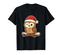 Lindo búho de Navidad en la Rama Camiseta