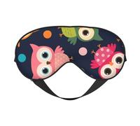 Lindo Búho Estampado Animal Lunares, Cubreojos completos Antifaz bloqueador de luz Antifaz para dormir Antifaz suave con los ojos vendados Noche