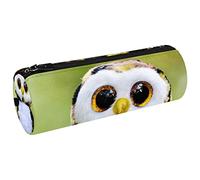 Lindo Búho Estuche para lápices Bolsas de cosméticos Estuche para lápices Redondo para útiles Escolares y de Oficina de Arte