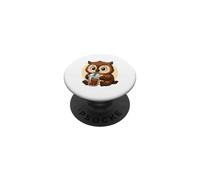 Lindo búho Kawaii Anime Beber té de Burbujas niña niños PopSockets PopGrip Adhesivo