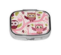 lindo búho, Pastillero cuadrado para bolsillo o monedero, pequeño contenedor de pastillas, organizador de pastillas de viaje