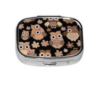 lindo búho, Pastillero cuadrado para bolsillo o monedero, pequeño contenedor de pastillas, organizador de pastillas de viaje