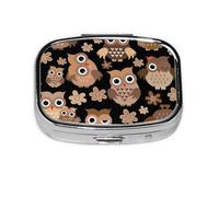 Lindo búho, pastillero Meta con 2 compartimentos, organizador portátil