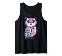 Lindo búho púrpura Dibujos Animados Colorido búho Sabio gráfi Camiseta sin Mangas
