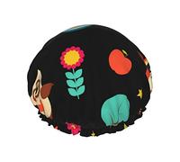 Lindo búho sin costuras reutilizable impermeable lavable ajustable adecuado para mujeres todas las longitudes de cabello gorro de ducha