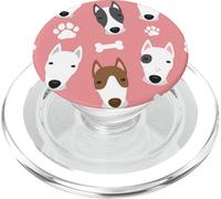 Lindo Bull Terrier se enfrenta a Huesos juguetón Amante de los Perros Arte PopSockets PopGrip para MagSafe