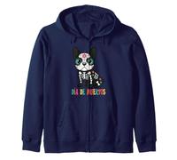 Lindo Bulldog Francés Calavera Calavera Diversión Calavera Sudadera con Capucha