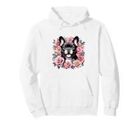 Lindo Bulldog Francés Diseño Floral Rosas Frenchie Love Sudadera con Capucha