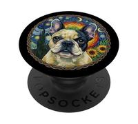 Lindo Bulldog Francés Frenchie, Colorido 0il Pintura PopSockets PopGrip Adhesivo