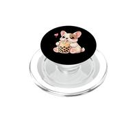 Lindo Bulldog Francés Kawaii Bebidas Boba Bubble Tea Kawaii PopSockets PopGrip para MagSafe