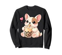 Lindo Bulldog Francés Kawaii Bebidas Boba Bubble Tea Kawaii Sudadera