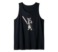 Lindo Bulldog French in a bathrobe holding a bright antorch Camiseta sin Mangas