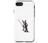 Lindo Bulldog French in a bathrobe holding a bright antorch Carcasa para iPhone SE (2020) / 7 / 8