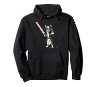 Lindo Bulldog French in a bathrobe holding a bright antorch Sudadera con Capucha
