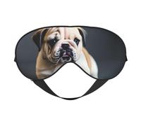 Lindo Bulldog Puppy 1 máscara de ojos con funcionalidad de impresión, correa ajustable, siesta, noche, viajes, camping, yoga y relajación