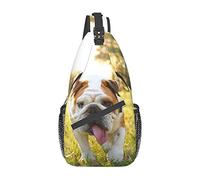 Lindo Bulldog Puppy Chef Pizza Crossbody Bag, Hombres y Mujeres Sling Chest Cross Body Bag, Utilizado para el Ocio y los Viajes