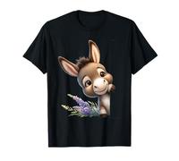 Lindo Burro bebé Mirando con diseño de Lavanda Camiseta