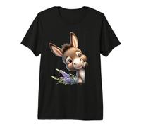 Lindo Burro bebé Mirando con diseño de Lavanda Camiseta Premium