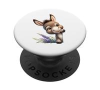 Lindo Burro bebé Mirando con diseño de Lavanda PopSockets PopGrip Adhesivo