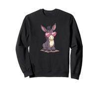 Lindo burro con gafas de sol de corazón para burros Sudadera