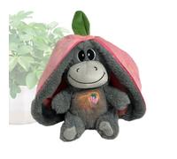 Lindo burro respirable - Animales de dibujos animados con movimiento de respiración, luces y música | Muñeca educativa interactiva temprana, juguete musical de peluche para niños, cojín de peluche