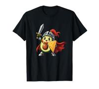 Lindo Caballero Aguacate con Espada y Escudo de Nachos Camiseta
