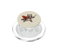 Lindo Caballero Mapache con Espada y Capa de fantasía Aventura PopSockets PopGrip para MagSafe