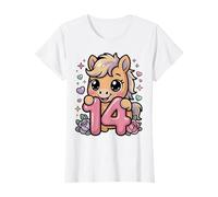 Lindo Caballo Animal 14 cumpleaños niña B-día 14 años Camiseta