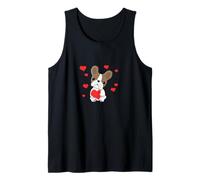Lindo Cachorro Bulldog francés con Corazones Camiseta sin Mangas