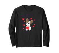 Lindo Cachorro Bulldog francés con Corazones Manga Larga