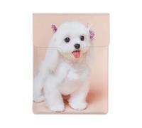 Lindo Cachorro de Perro maltés,Funda de Cuero PU para portátil, Funda para portátil, Funda para portátil, maletín para Tableta