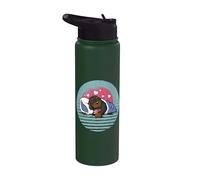 Lindo cachorro de perro salchicha se va a dormir perro Stainless Steel Insulated Water Bottle