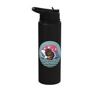 Lindo cachorro de perro salchicha se va a dormir perro Stainless Steel Insulated Water Bottle