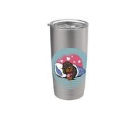 Lindo cachorro de perro salchicha se va a dormir perro Vaso térmico de acero inoxidable de doble pared