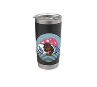 Lindo cachorro de perro salchicha se va a dormir perro Vaso térmico de acero inoxidable de doble pared