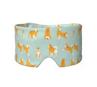 Lindo cachorro de Shiba Inu,Máscara para ojos con bloqueo de luz y protección ocular completa para dormir, orejeras y ojos.