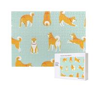 Lindo Cachorro de Shiba Inu,Rompecabezas de Madera de 500 Piezas, Juego Familiar, Rompecabezas para Adultos, Adolescentes, decoración del hogar