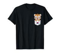 Lindo Cachorro de Tigre surcoreano en Bolsillo con Gafas de Sol Camiseta