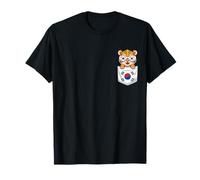 Lindo Cachorro de Tigre surcoreano en Bolsillo con Gafas de Sol Camiseta