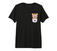 Lindo Cachorro de Tigre surcoreano en Bolsillo con Gafas de Sol Camiseta Premium