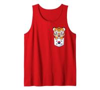 Lindo Cachorro de Tigre surcoreano en Bolsillo con Gafas de Sol Camiseta sin Mangas
