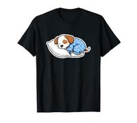 Lindo Cachorro durmiendo Abrazando Almohada Divertido Dicho Camiseta