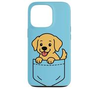 Lindo cachorro Golden Retriever Pocket Pal, divertido perro Retriever Carcasa para iPhone 13 Pro