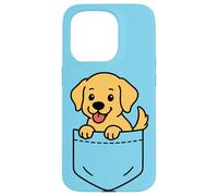 Lindo cachorro Golden Retriever Pocket Pal, divertido perro Retriever Carcasa para iPhone 15 Pro