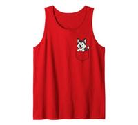 Lindo cachorro Husky Pocket Pal Funny Husky Dog Lover Art Camiseta sin Mangas